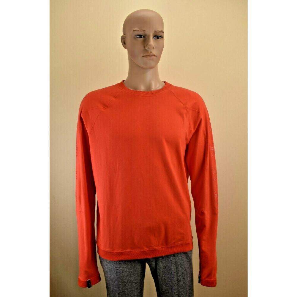 NWT VJC VERSACE TV17TO ORANGE COTTON LONG SLEEVE LOGO SWEATSHIRT SIZE L $312